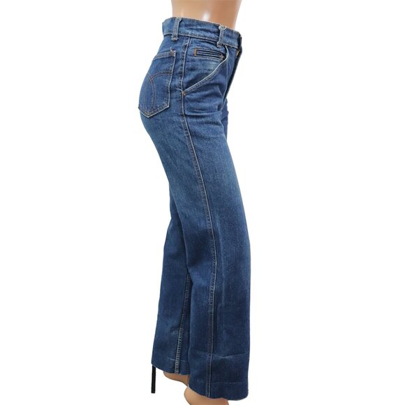 Vintage 70s High Waist Straight Leg Jeans Size 26 - Picture 3 of 6